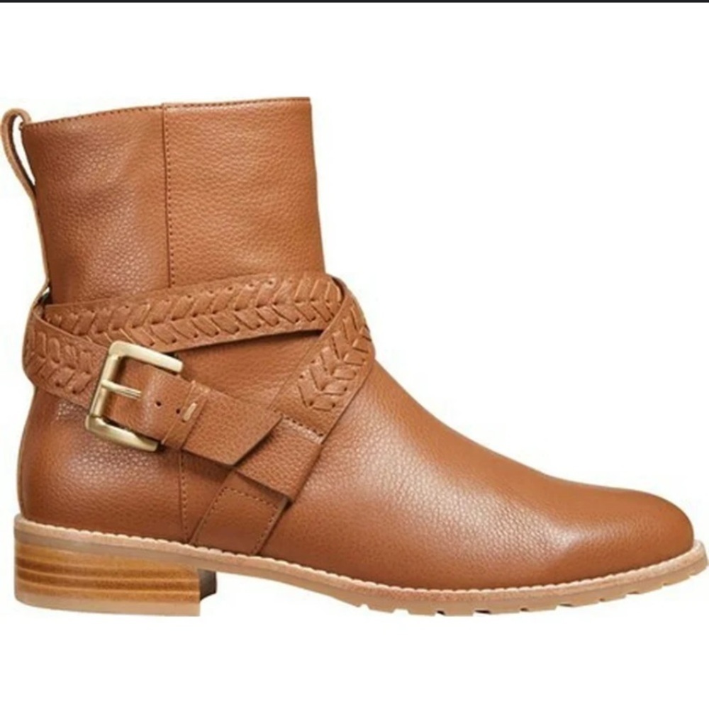 Jack Rogers Eliza Moto Boots fall 7.5 woven ankle boho preppy classic tan casual